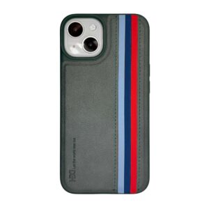 Чехол Heci для iPhone 14, зелёный с полосками