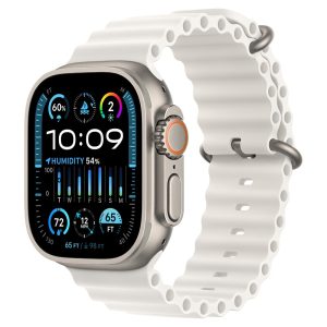 Apple Watch Ultra 2, Титан, ремешок Ocean Band, Белый