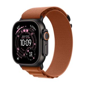 Apple Watch Ultra 3, ремешок Alpine Loop, Чёрный Титан, Терракота