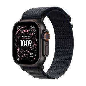 Apple Watch Ultra 3, ремешок Alpine Loop, Чёрный Титан, Чёрный