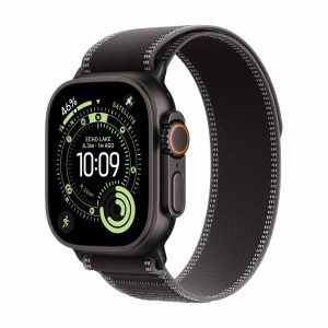 Apple Watch Ultra 3, ремешок Trail Loop, Чёрный Титан, Чёрный/Угольный