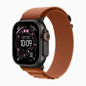Apple Watch Ultra 3, ремешок Alpine Loop, Чёрный Титан, Терракота