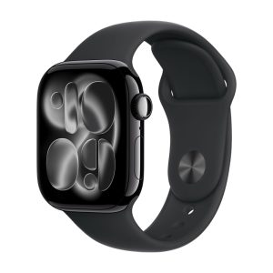 Apple Watch Series 11, GPS, алюминиевый корпус цвета Чёрный Глянец, спортивный ремешок чёрного цвета