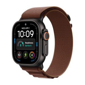 Apple Watch Ultra 4, ремешок Alpine Loop, Чёрный Титан, Бургунди