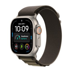 Apple Watch Ultra 4, ремешок Alpine Loop, Титан, Тёмно-оливковый
