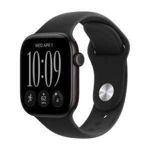 Apple Watch Series 12, GPS, алюминиевый корпус, спортивный ремешок, Черный, 42 мм, Чёрный