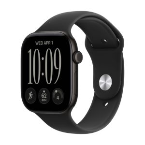 Apple Watch Series 12, GPS, алюминиевый корпус, спортивный ремешок, Черный, 46 мм, Чёрный
