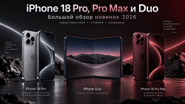 iPhone 18 Pro, iPhone 18 Pro Max и iPhone Duo: большой обзор новинок Apple 2026 года
